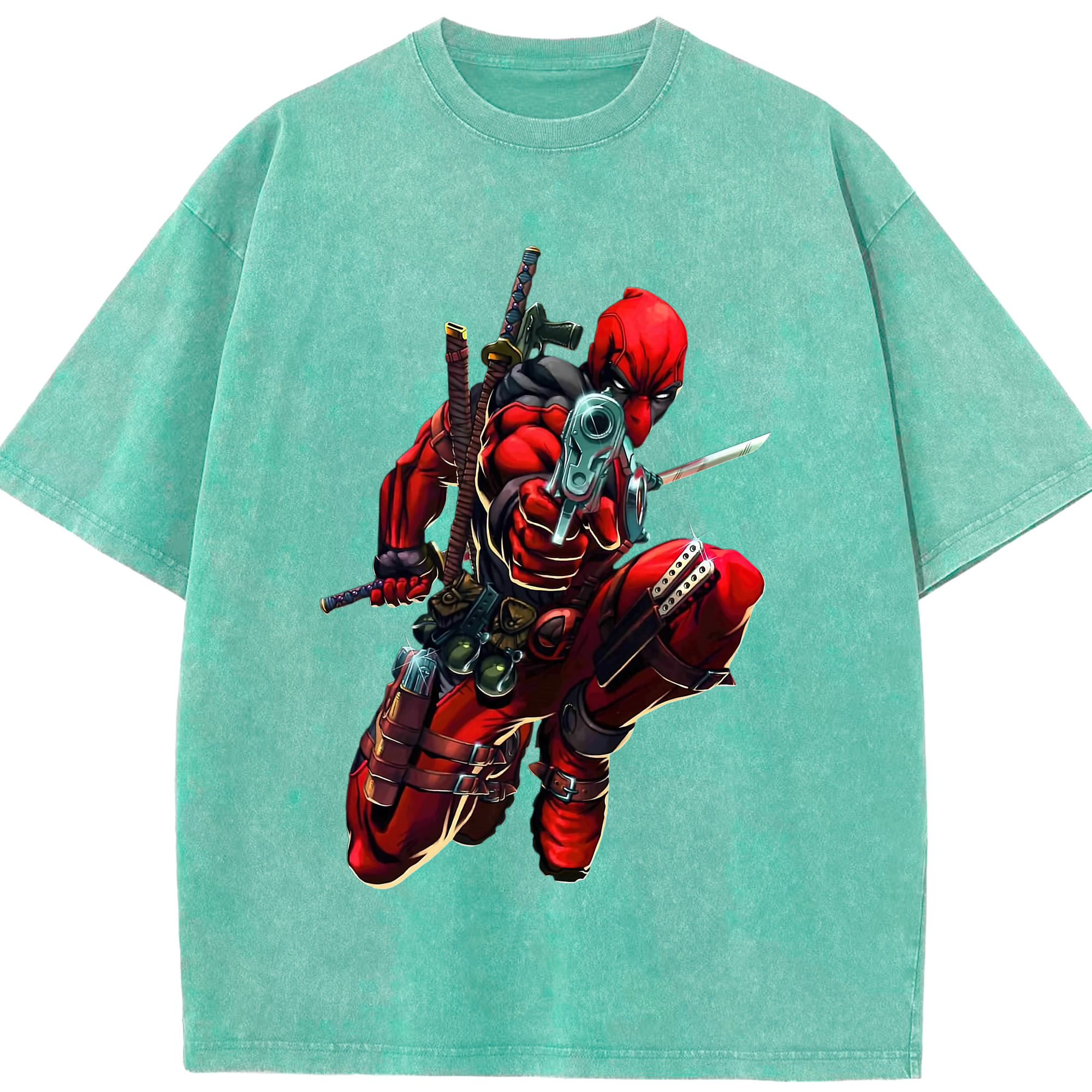 （画像用） Deadpool デッドプール 綿100% ヴィンテージ風 半袖Tシャツ（フロントプリント）